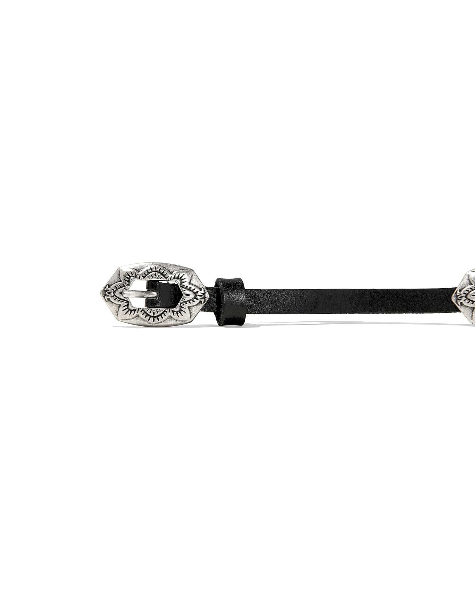 Concho Thin Belt in Black Leather | Kendra Scott
